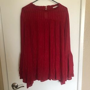 Red bell sleeves